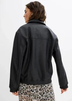 Clearance Oversize Lederimitat-Jacke Damen Nachhaltigere Materialien|Jacken & Mäntel