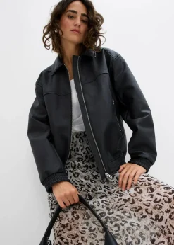 Clearance Oversize Lederimitat-Jacke Damen Nachhaltigere Materialien|Jacken & Mäntel