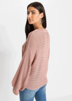 Hot Oversize Lochstrick-Pullover Damen Strickmode|Pullover & Strickjacken