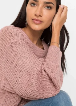 Hot Oversize Lochstrick-Pullover Damen Strickmode|Pullover & Strickjacken