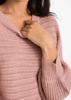 Hot Oversize Lochstrick-Pullover Damen Strickmode|Pullover & Strickjacken
