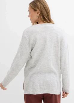 Damen bonprix Bekleidung·Umstandsmode|Bekleidung·Jeans|Oversize Longpullover mit Seitenschlitzen