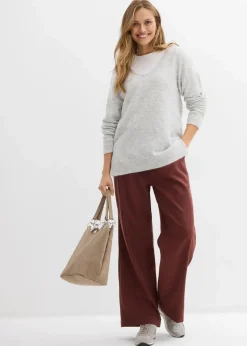 Damen bonprix Bekleidung·Umstandsmode|Bekleidung·Jeans|Oversize Longpullover mit Seitenschlitzen