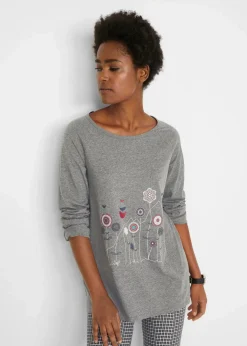 Damen bonprix Shirts & Tops|Oversize Longshirt mit Rundhalsausschnitt
