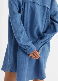 Damen bonprix Blusen & Tuniken|Bekleidung·Jacken & Mäntel|Oversize Musselin-Longbluse