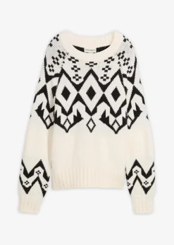Damen bonprix Bekleidung·Umstandsmode|Bekleidung·Jeans|Oversize Norweger-Pullover