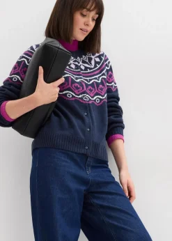 New Oversize Norweger-Strickjacke Damen Bekleidung·Jeans|Pullover & Strickjacken