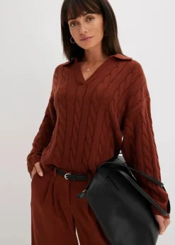 Damen bonprix Pullover & Strickjacken|Nachhaltigere Materialien|Oversize Pullover aus weichem Kaschmir-Mix