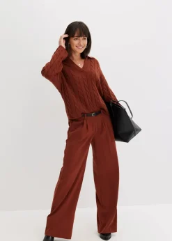 Damen bonprix Pullover & Strickjacken|Nachhaltigere Materialien|Oversize Pullover aus weichem Kaschmir-Mix