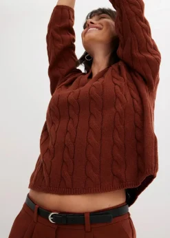 Damen bonprix Pullover & Strickjacken|Nachhaltigere Materialien|Oversize Pullover aus weichem Kaschmir-Mix