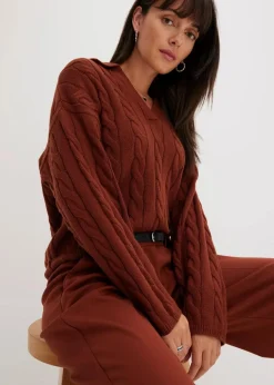 Damen bonprix Pullover & Strickjacken|Nachhaltigere Materialien|Oversize Pullover aus weichem Kaschmir-Mix
