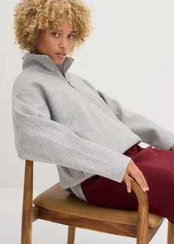Damen bonprix Sweat|Zweiteiler & Sets|Oversize Pullover in Wolloptik