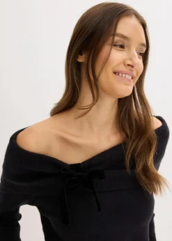 Damen bonprix Pullover & Strickjacken|Strickmode|Oversize Pullover mit Camrenausschnitt