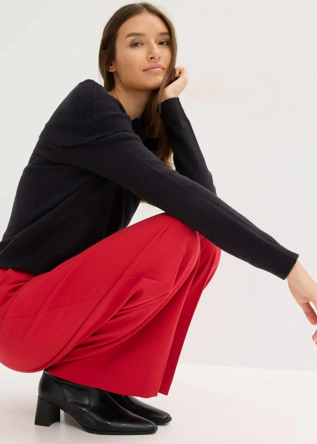 Damen bonprix Pullover & Strickjacken|Strickmode|Oversize Pullover mit Camrenausschnitt