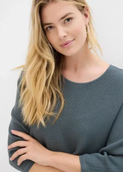 Outlet Oversize Ripp-Pullover aus Viskose-Mix Damen Strickmode|Pullover & Strickjacken