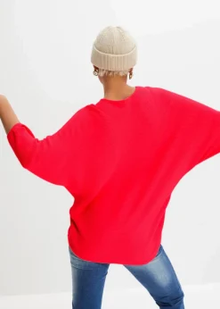 Damen bonprix Bekleidung·Umstandsmode|Bekleidung·Jeans|Oversize Ripp-Pullover aus Viskose-Mix