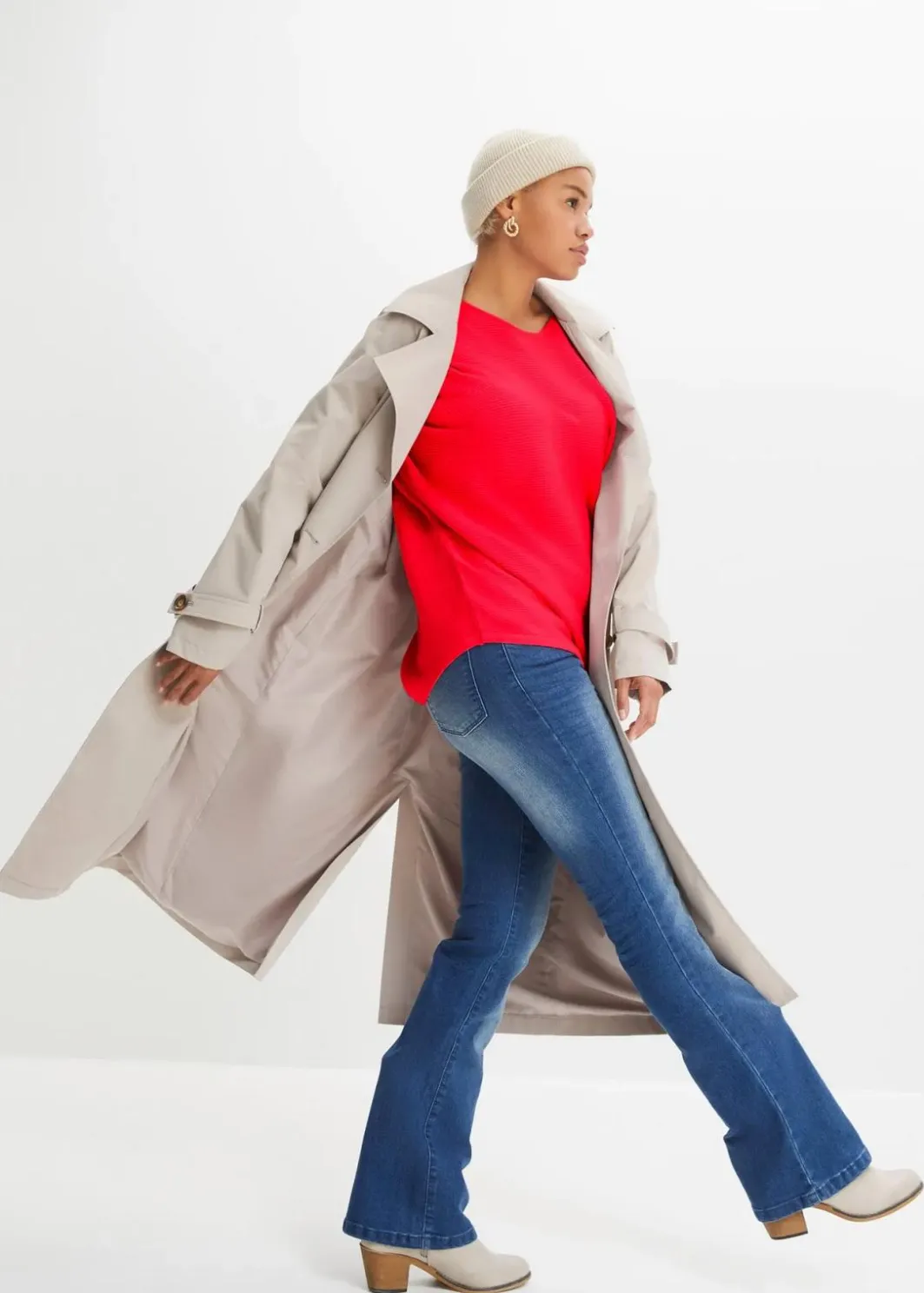 Damen bonprix Bekleidung·Umstandsmode|Bekleidung·Jeans|Oversize Ripp-Pullover aus Viskose-Mix