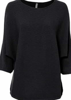 Damen bonprix Strickmode|Pullover & Strickjacken|Oversize Ripp-Pullover aus Viskose-Mix