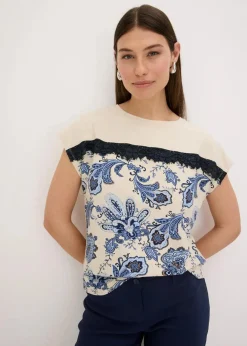 Sale Oversize Shirt mit Spitzenband Damen Shirts & Tops