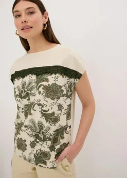 Damen bonprix Shirts & Tops|Oversize Shirt mit Spitzenband