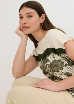 Damen bonprix Shirts & Tops|Oversize Shirt mit Spitzenband