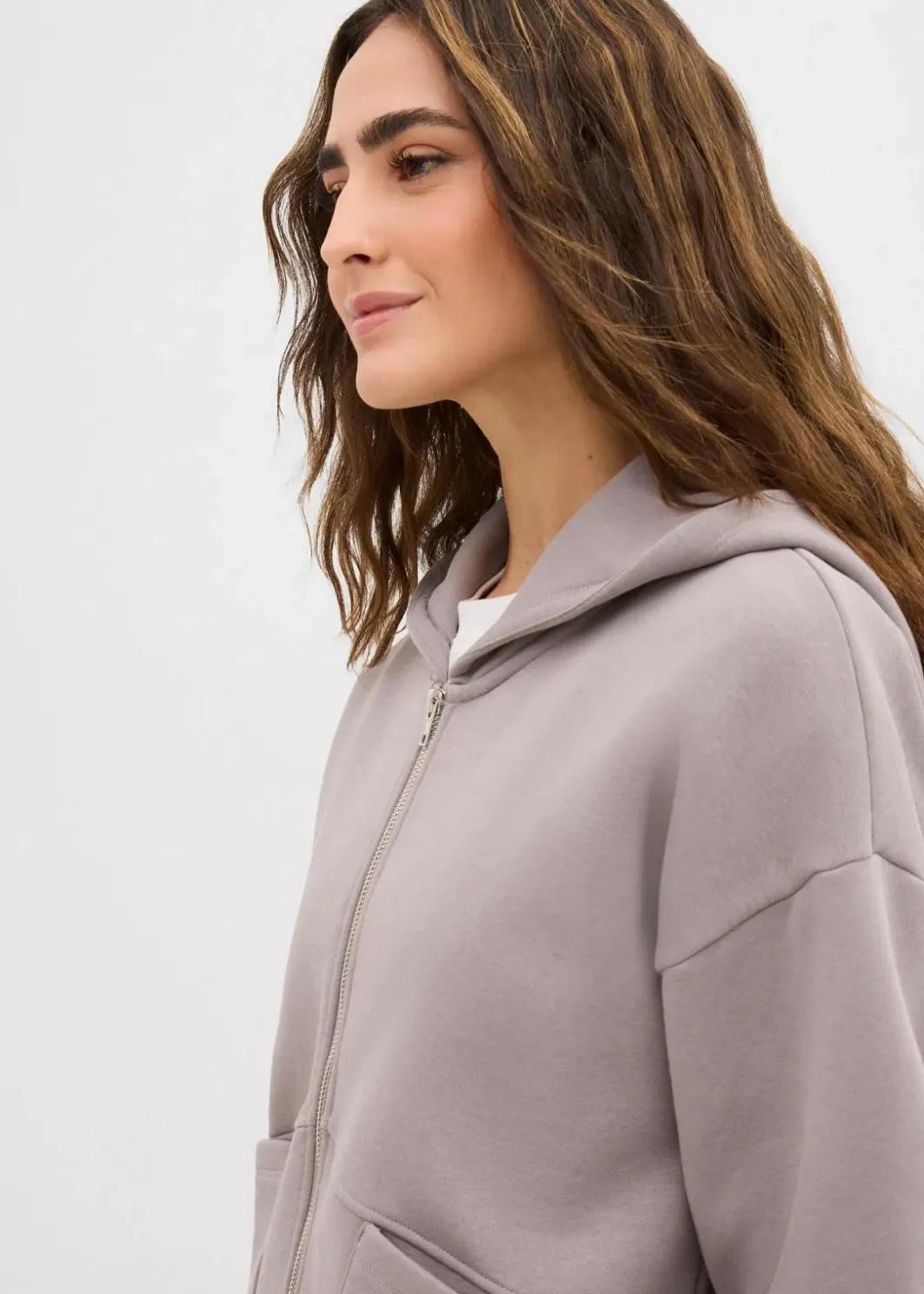Damen bonprix Nachhaltigere Materialien|Sweat|Oversize Sweatjacke