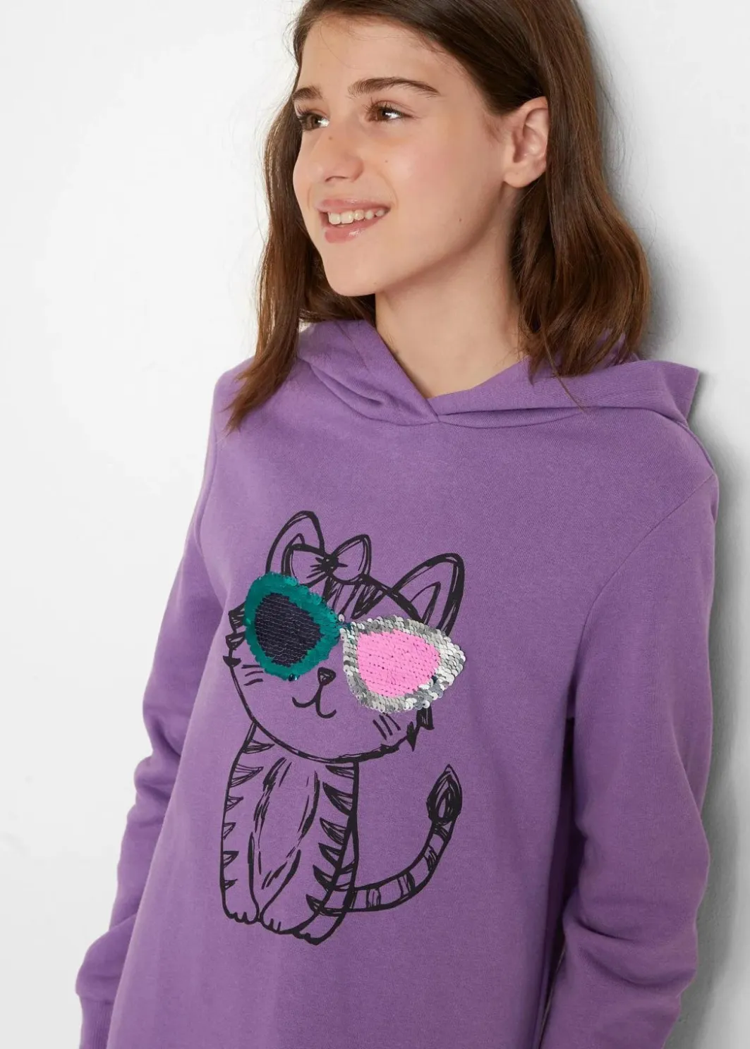Kinder bonprix Mädchen 9-16 Jahre·Kleider & Jumpsuits|Mädchen 2-8 Jahre·Nachhaltigere Materialien|Oversize Sweatkleid aus reiner Bio-Baumwolle