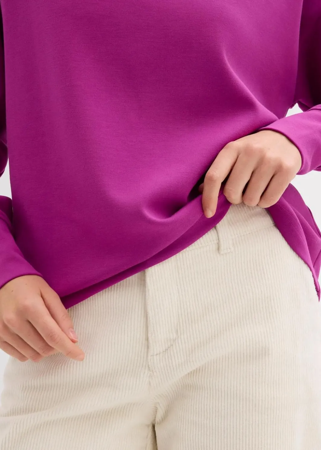 Damen bonprix Sweat|Basics|Oversize Sweatshirt aus weichem Scuba