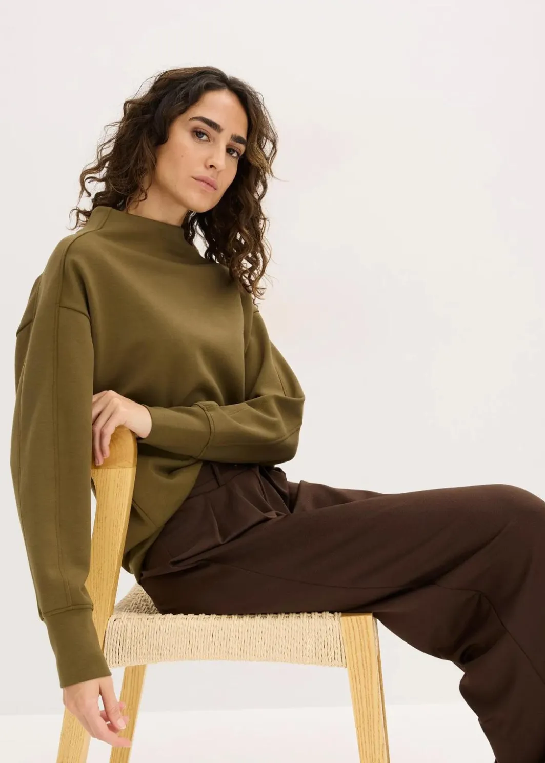 Discount Oversize Sweatshirt aus weichem Scuba Damen Sweat|Basics