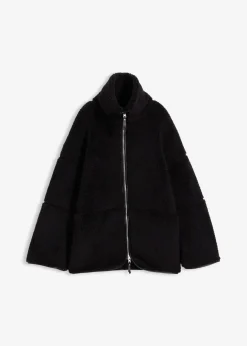 Outlet Oversize Teddy-Fleece Jacke Damen Bekleidung·Hosen|Jacken & Mäntel