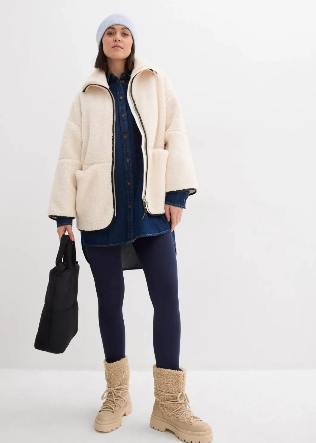 Discount Oversize Teddy-Fleece Jacke Damen Jacken & Mäntel|Bekleidung·Hosen