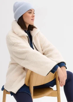 Discount Oversize Teddy-Fleece Jacke Damen Jacken & Mäntel|Bekleidung·Hosen