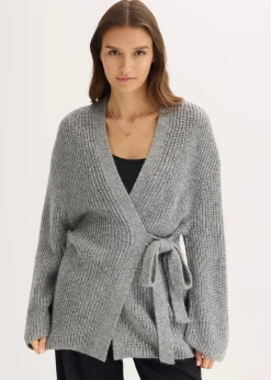 Damen bonprix Bekleidung·Jeans|Pullover & Strickjacken|Oversize Wickelcardigan