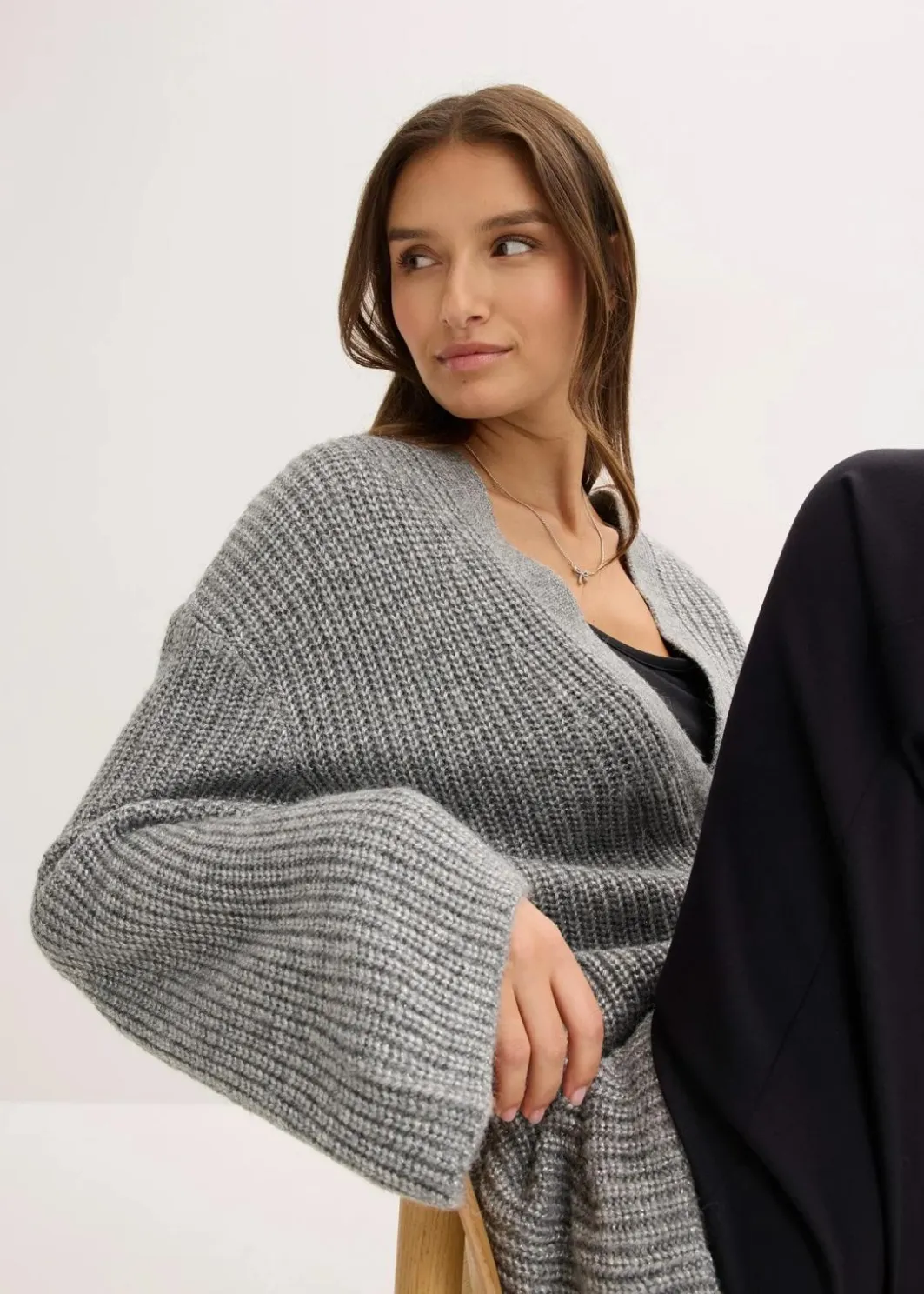 Damen bonprix Bekleidung·Jeans|Pullover & Strickjacken|Oversize Wickelcardigan