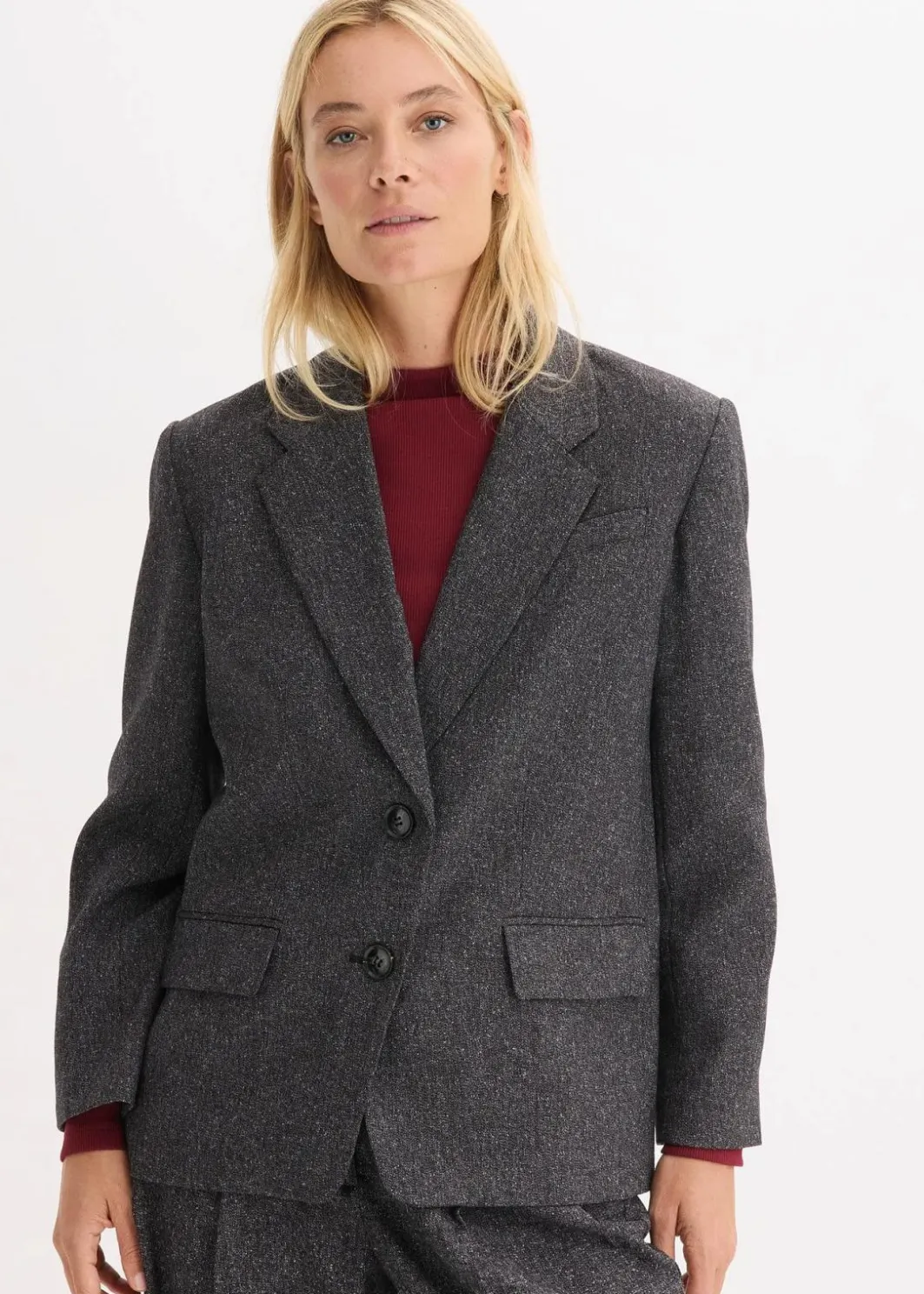 Damen bonprix Bekleidung·Basics|Blazer|Oversize-Blazer aus feinem Viskose-Mix