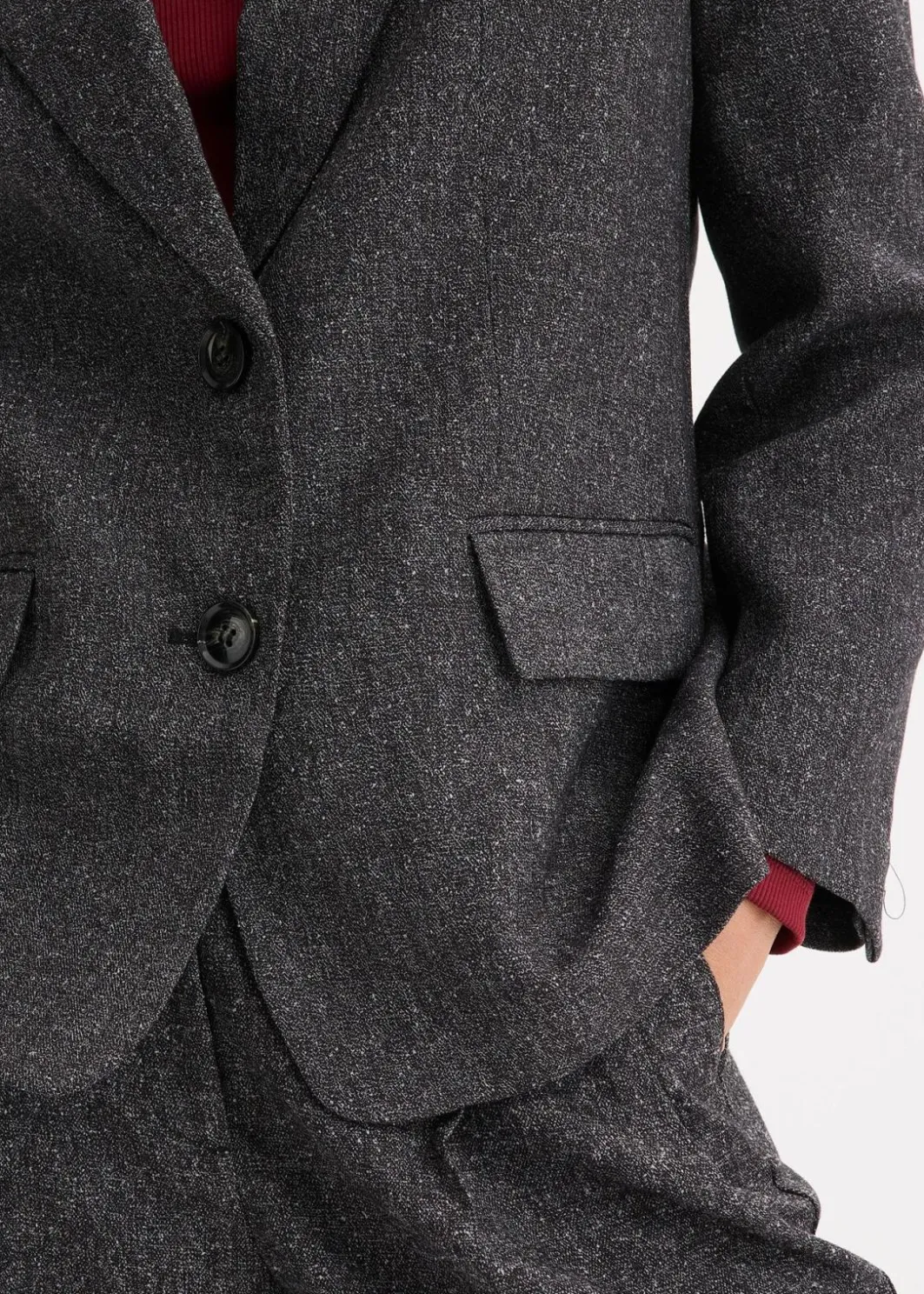 Damen bonprix Bekleidung·Basics|Blazer|Oversize-Blazer aus feinem Viskose-Mix