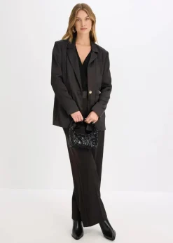 Outlet Oversize-Blazer aus Satin Damen Nachhaltigere Materialien|Blazer