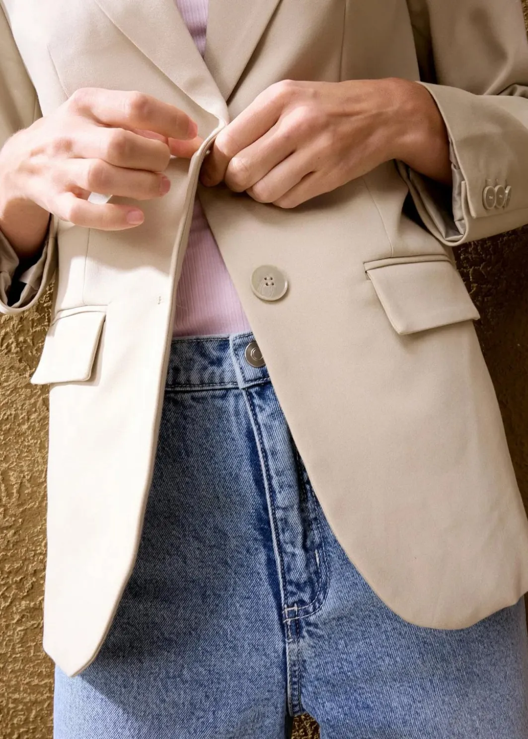 New Oversize-Blazer mit leichten Schulterpolstern Damen Blazer