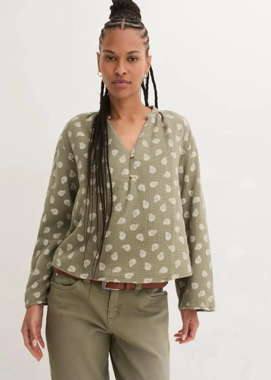 Damen bonprix Bekleidung·Jacken & Mäntel|Blusen & Tuniken|Oversize-Bluse aus luftigem Musselin