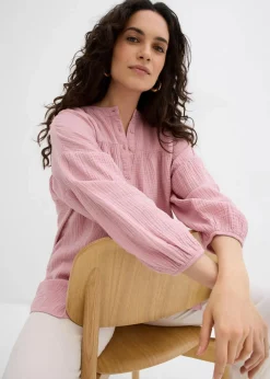 Discount Oversize-Bluse aus Musselin Damen Nachhaltigere Materialien|Blusen & Tuniken