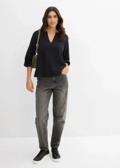 Damen bonprix Blusen & Tuniken|Bekleidung·Jacken & Mäntel|Oversize-Bluse aus Musselin