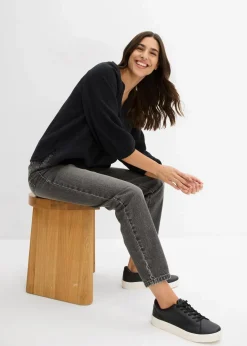 Damen bonprix Blusen & Tuniken|Bekleidung·Jacken & Mäntel|Oversize-Bluse aus Musselin
