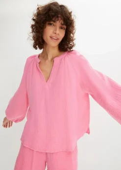 Damen bonprix Blusen & Tuniken|Bekleidung·Jacken & Mäntel|Oversize-Bluse aus Musselin