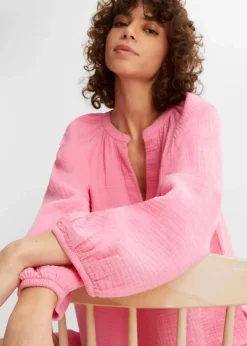Damen bonprix Blusen & Tuniken|Bekleidung·Jacken & Mäntel|Oversize-Bluse aus Musselin