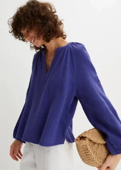 Outlet Oversize-Bluse aus Musselin Damen Blusen & Tuniken|Bekleidung·Jacken & Mäntel
