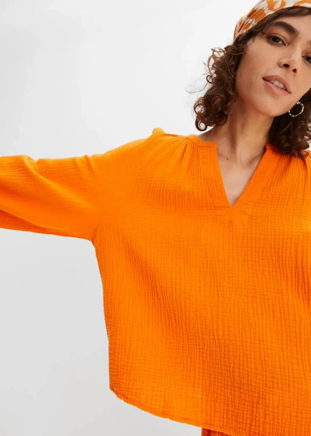 Damen bonprix Blusen & Tuniken|Bekleidung·Jacken & Mäntel|Oversize-Bluse aus Musselin