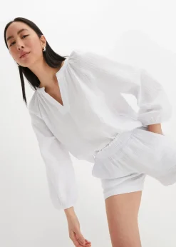 Sale Oversize-Bluse aus Musselin Damen Bekleidung·Jacken & Mäntel|Blusen & Tuniken