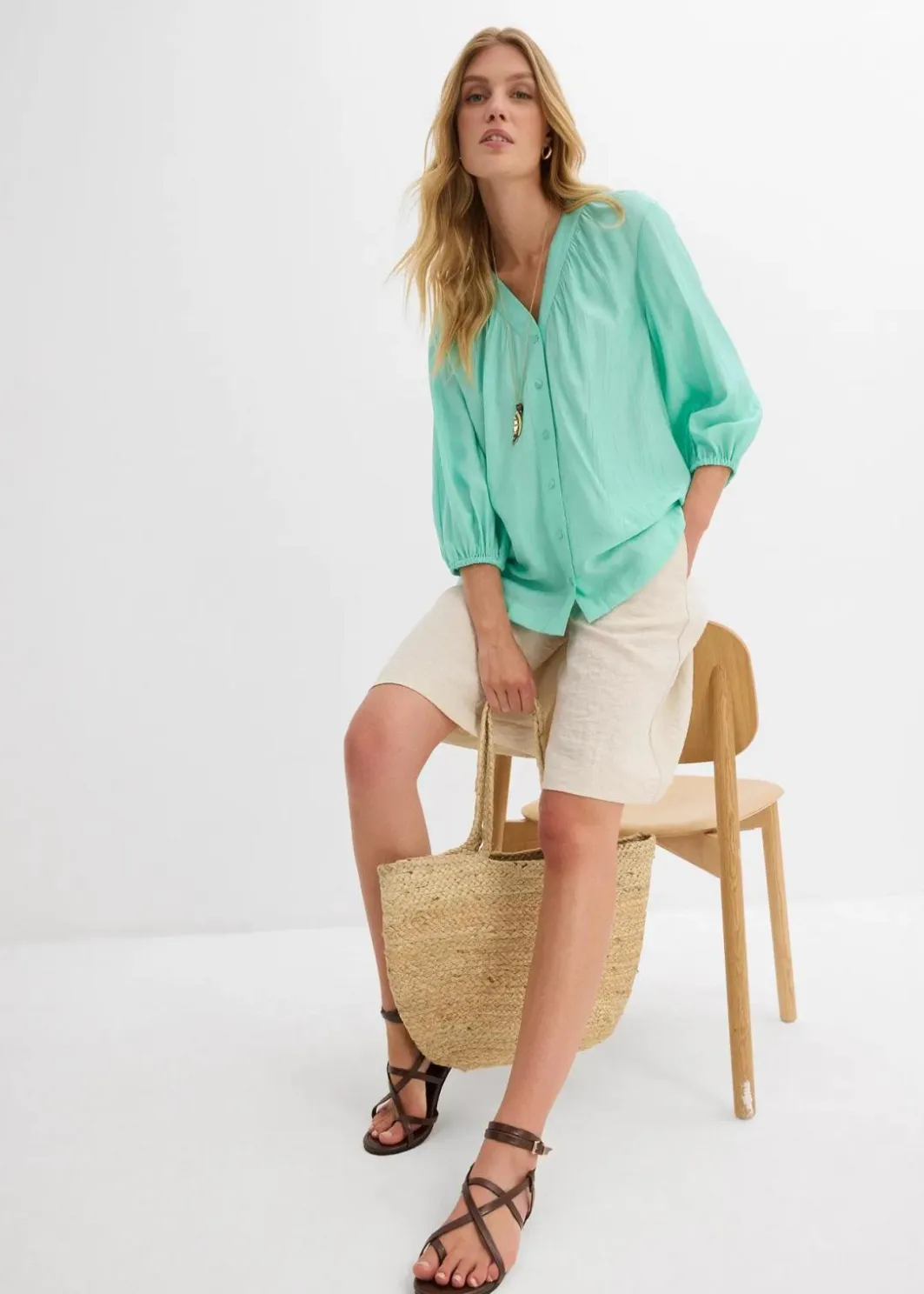 Damen bonprix Blusen & Tuniken|Oversize-Bluse aus softem Viskose-Mix