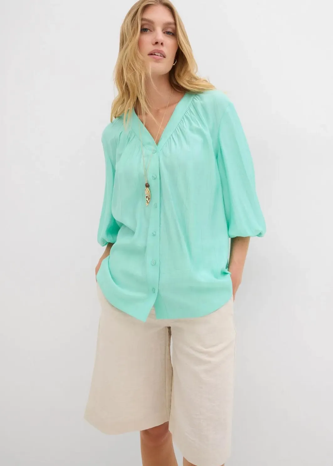 Damen bonprix Blusen & Tuniken|Oversize-Bluse aus softem Viskose-Mix