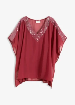 Damen bonprix Bekleidung·Jacken & Mäntel|Festliche Mode|Oversize-Bluse mit Pailletten-Einsatz